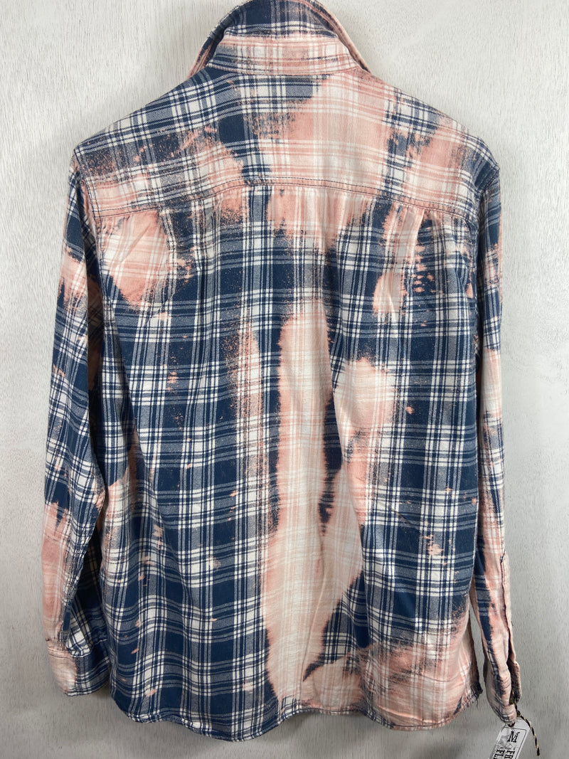 Vintage Light Blue, Pink and White Flannel Size Medium