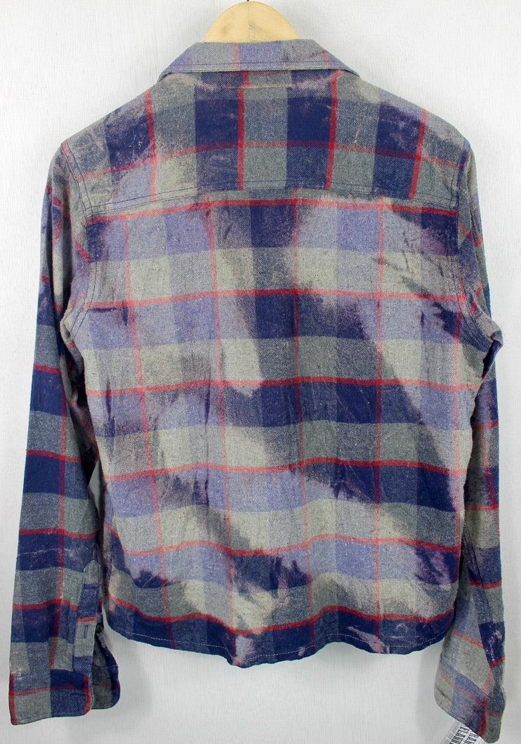 Vintage Grey, Navy Blue and Red Flannel Size Small
