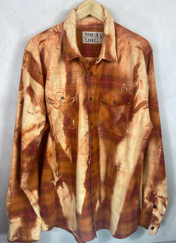 Vintage Western Style Orange, Red and Gold Flannel Size XL Tall