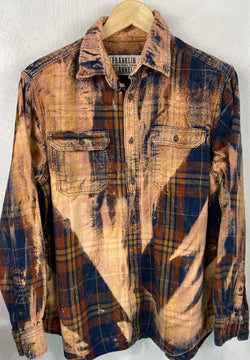 Vintage Rust, Gold and Navy Blue Flannel Size Medium