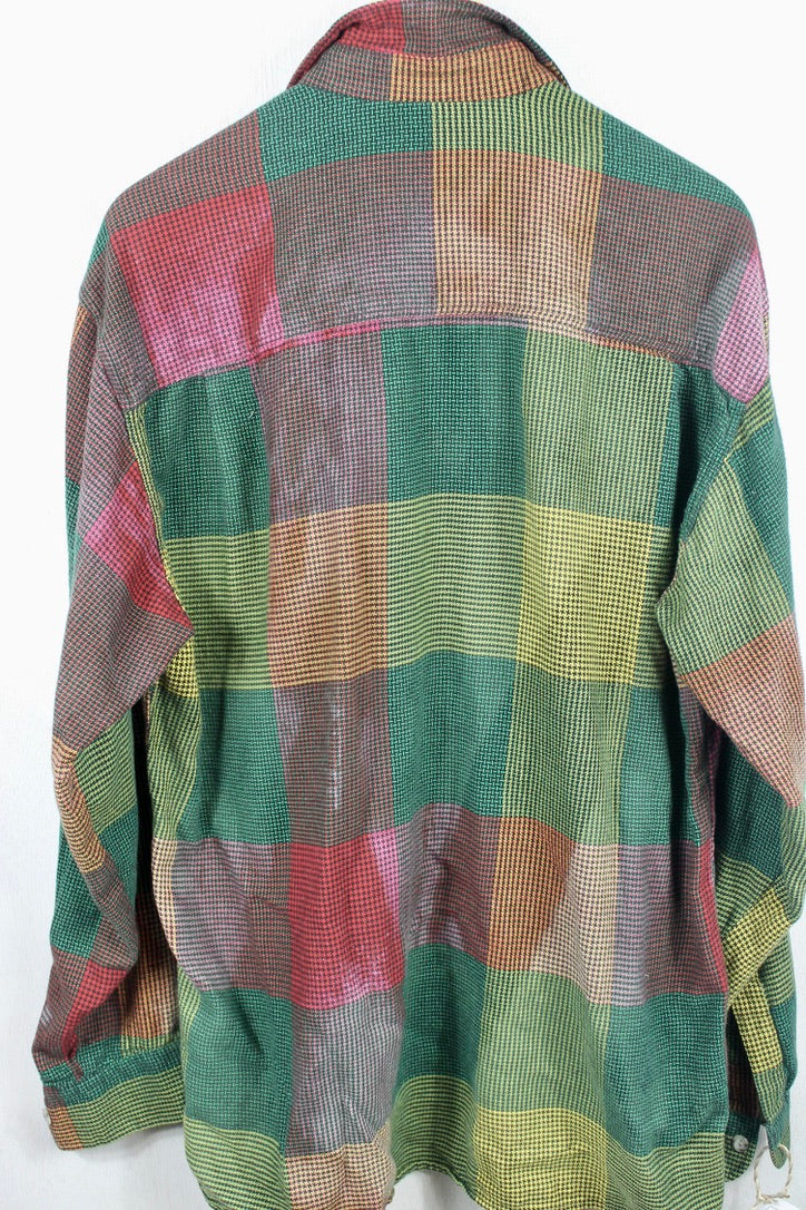 Vintage Green, Gold and Burgundy Flannel Size Large