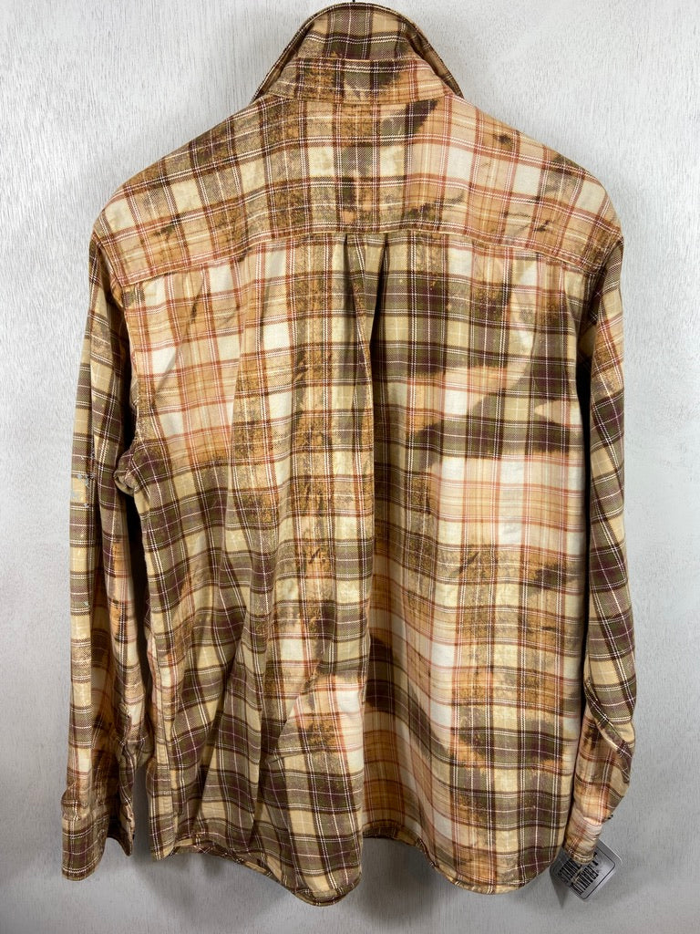 Vintage Gold, Army Green and Cream Flannel Size Large