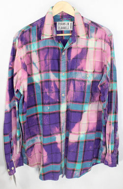 Vintage Purple, Pink and Turquoise Flannel Size Medium