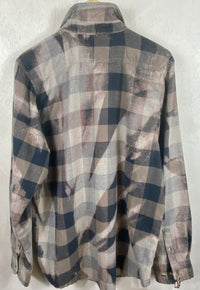 Vintage Grey and Navy Blue Flannel Size Large