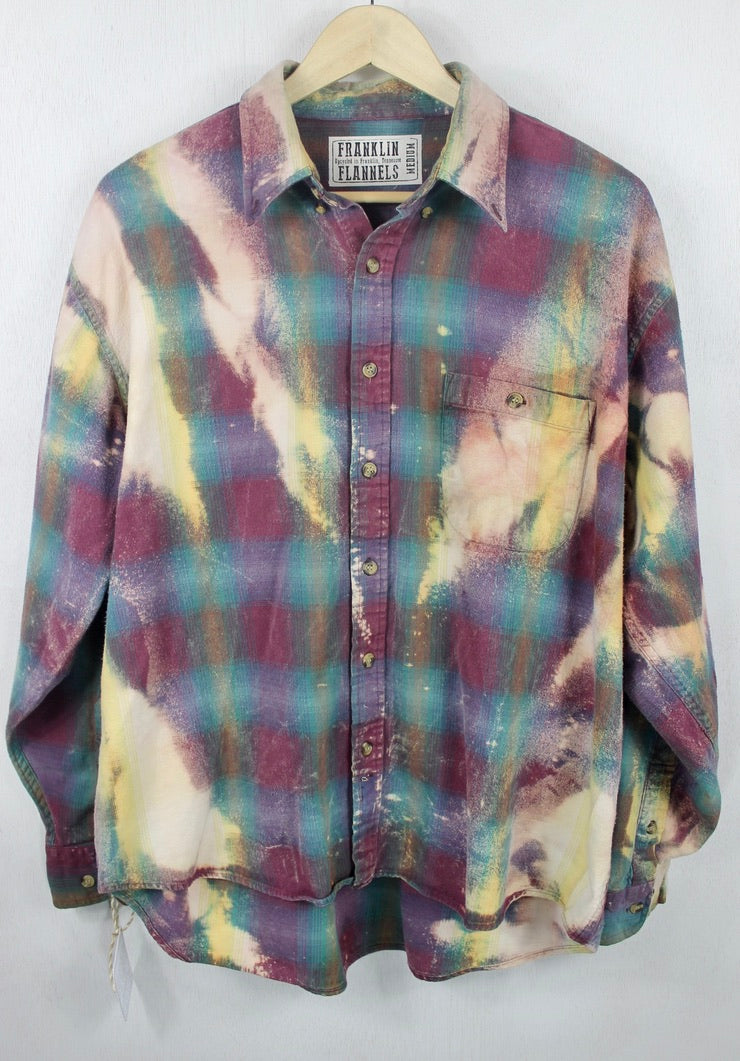 Vintage Purple, Gold and Turquoise Flannel Size Medium