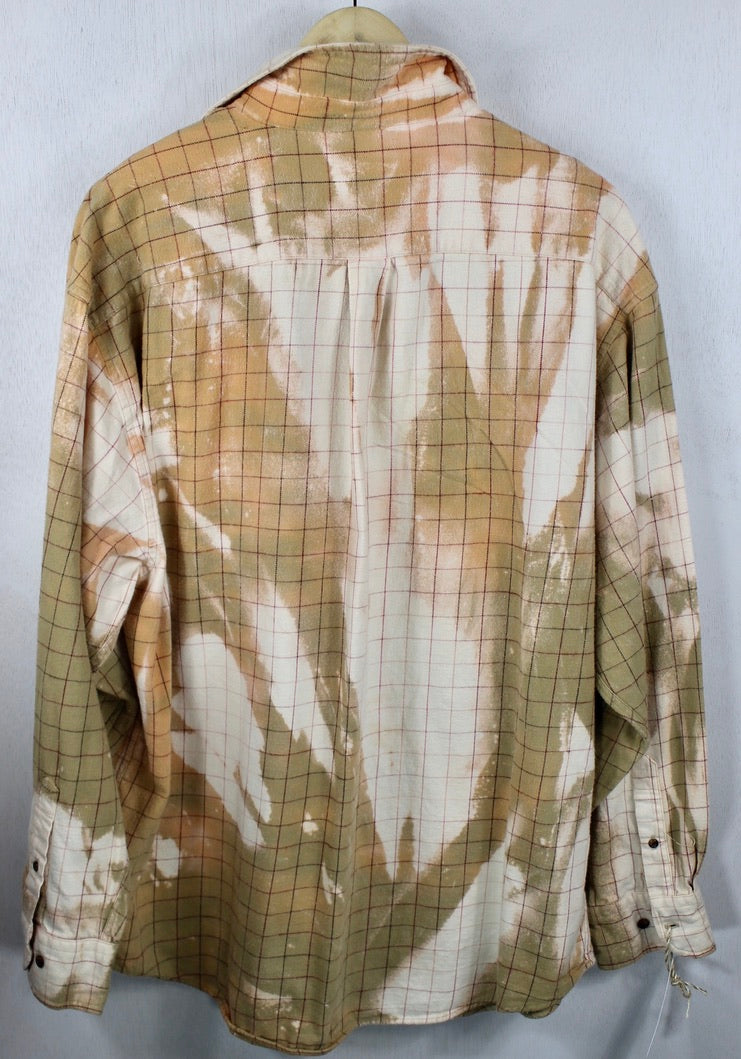 Vintage Caramel, Cream and Pink Flannel Size XL