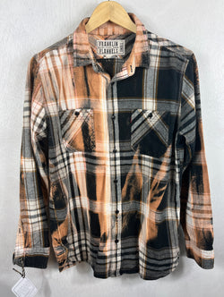 Vintage Black, White and Gold Flannel Size Small