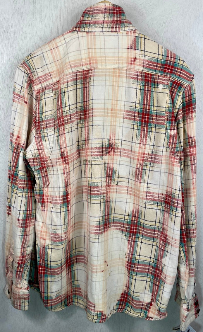 Vintage Red, White and Green Flannel Size Large