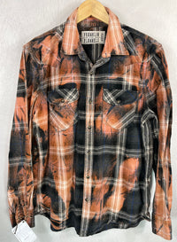 Vintage Western Style Black, Grey and Rust Flannel Size Medium
