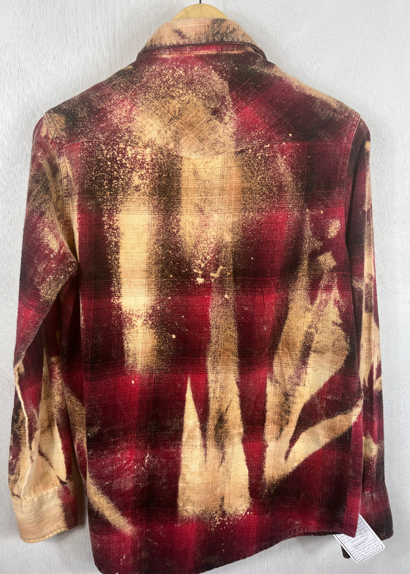 Vintage Western Style Red, Black and Gold Flannel Size Small