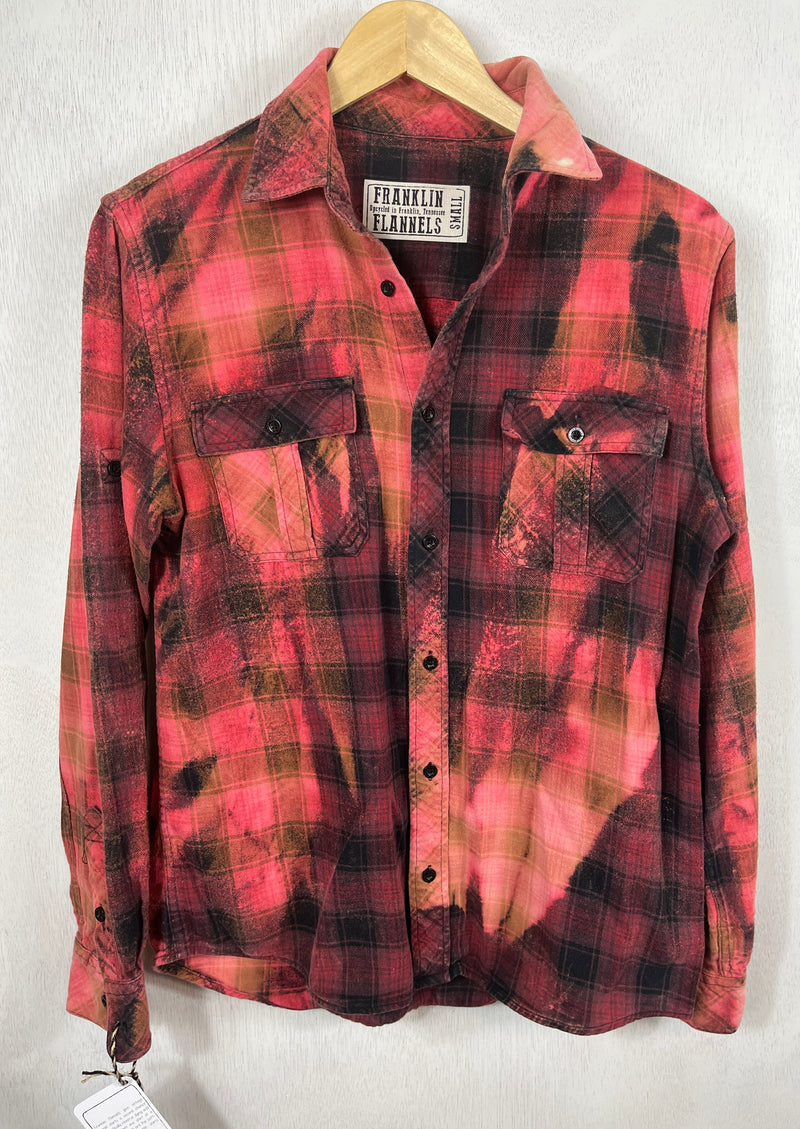 Vintage Red, Black and Pink Flannel Size Small