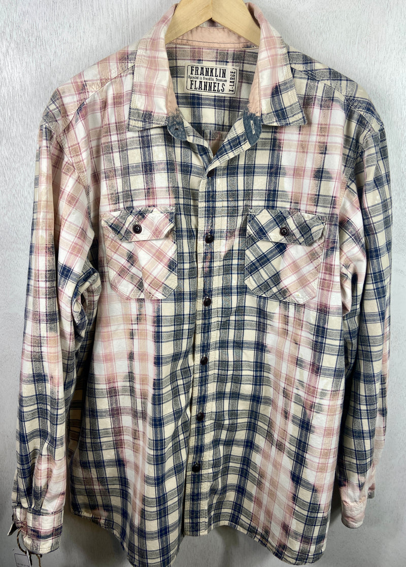 Vintage Blue, Pink and White Lightweight Cotton Size XL