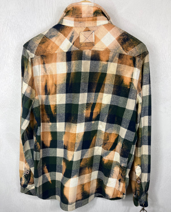 Vintage Green, Rust and White Flannel Size Medium