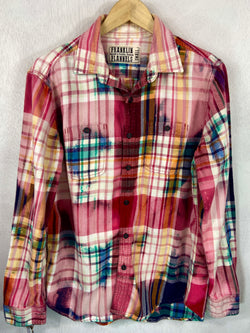 Vintge Red, Turquoise, Pink and Green Flannel Size Small