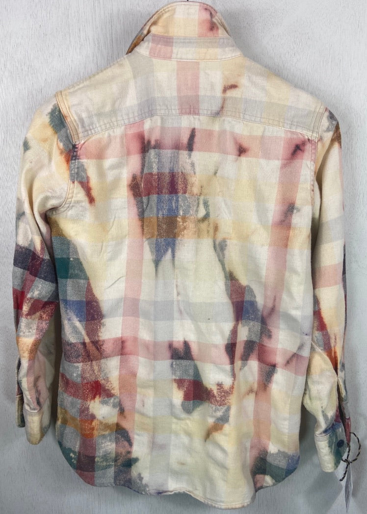 Vintage Blue, Red and Cream Flannel Size Youth XL