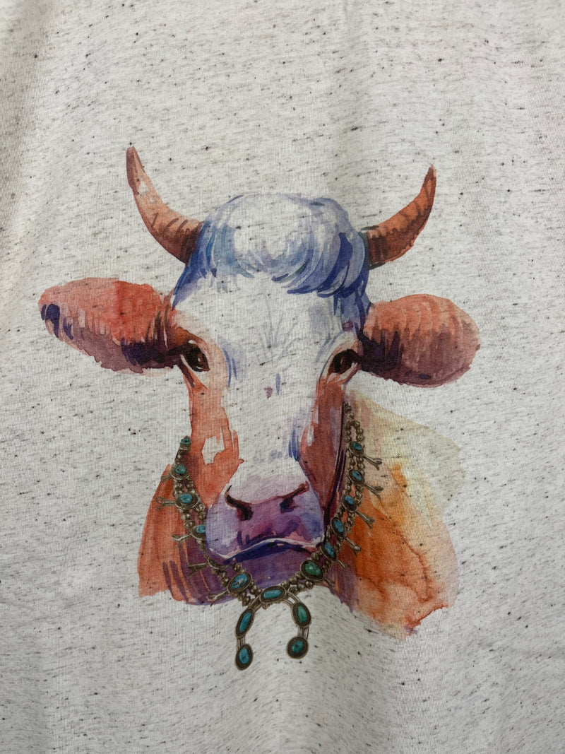 Cow with Squash Blossom Necklace T-shirt