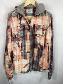 Vintage Pink, Grey and Peach Flannel Size Small