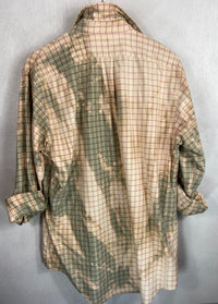 Vintage Peach, Light Green and Cream Lightweight Cotton Size Large