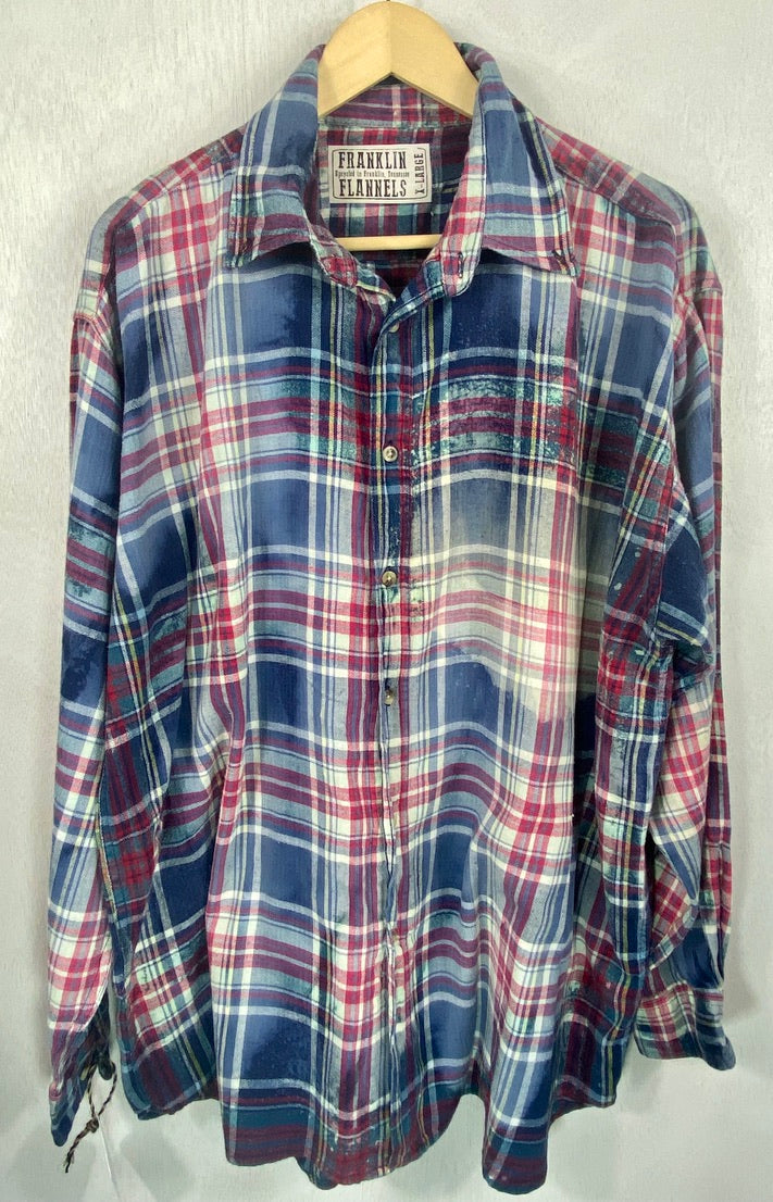 Vintage Blue, Red and White Flannel Size XL
