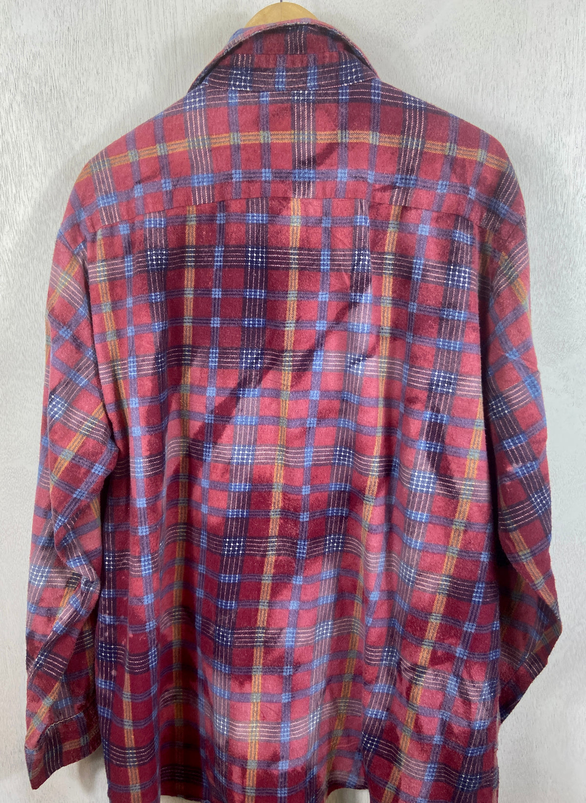 Vintage Merlot, Blue and White Flannel Size XL