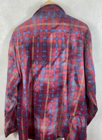 Vintage Merlot, Blue and White Flannel Size XL