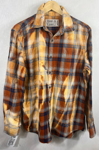 Vintage Rust, Gold and Navy Blue Flannel Size Medium