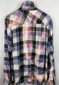 Vintage Purple, Pink, White and Black Flannel Size XL