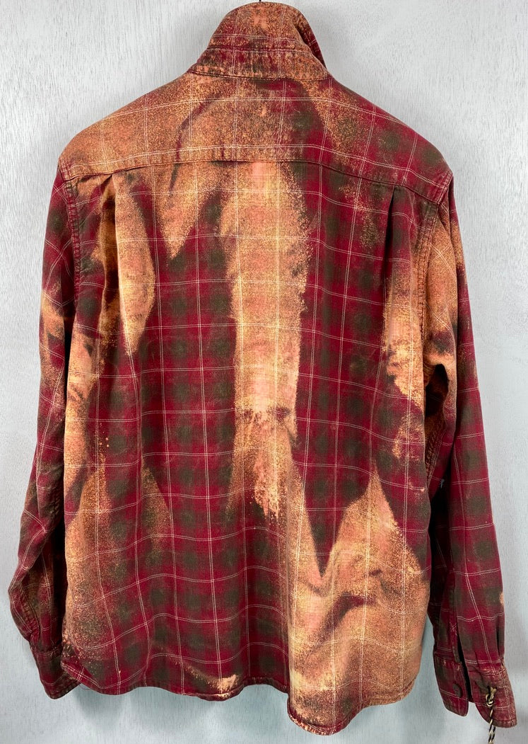 Vintage Grunge Red and Gold Flannel Size Medium