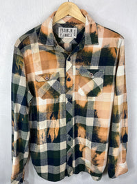Vintage Green, Rust and White Flannel Size Medium