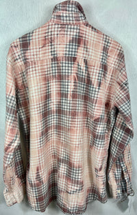 Vintage Pink, Grey and Cream Flannel Size XL