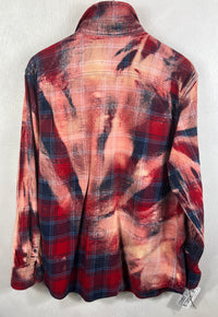 Vintage Red, Blue and Peach Flannel Size XL