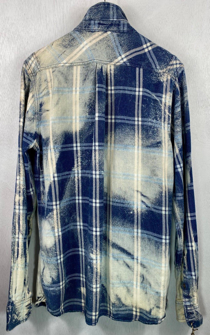 Vintage Blue and White Flannel Size Medium