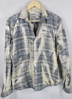 Vintage Grey, Light Blue and Cream Flannel Size Small