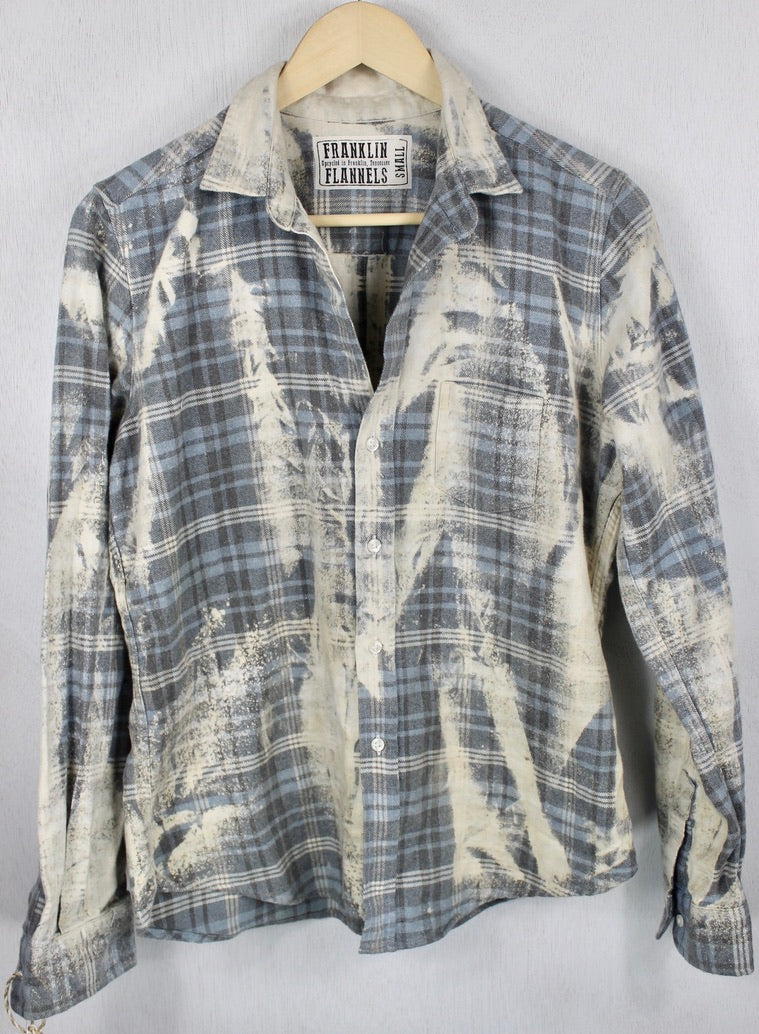 Vintage Grey, Light Blue and Cream Flannel Size Small