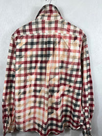 Vintage Pink, Red, White and Grey Flannel Size XL