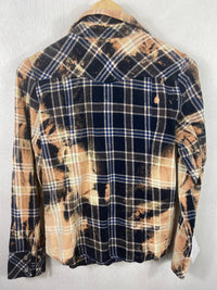 Vintage Western Style Back, Gold and Cream Flannel Size XS