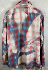 Vintage Pink, Light Blue and Cream Flannel Size XL