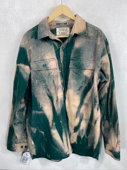 Vintage Green and Greige Flannel Jacket Size Large