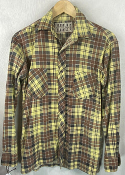 Vintage Retro Yellow and Brown Flannel Size Medium