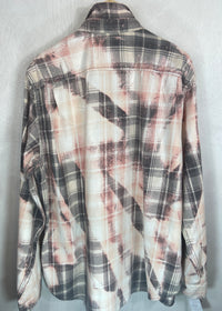 Vintage Pale Pink and Grey Lightweight Cotton Size XL