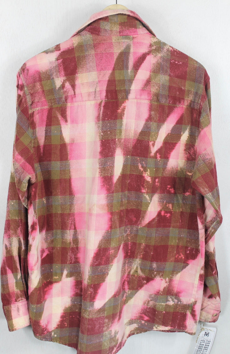 Vintage Pink and Army Green Flannel Size Medium