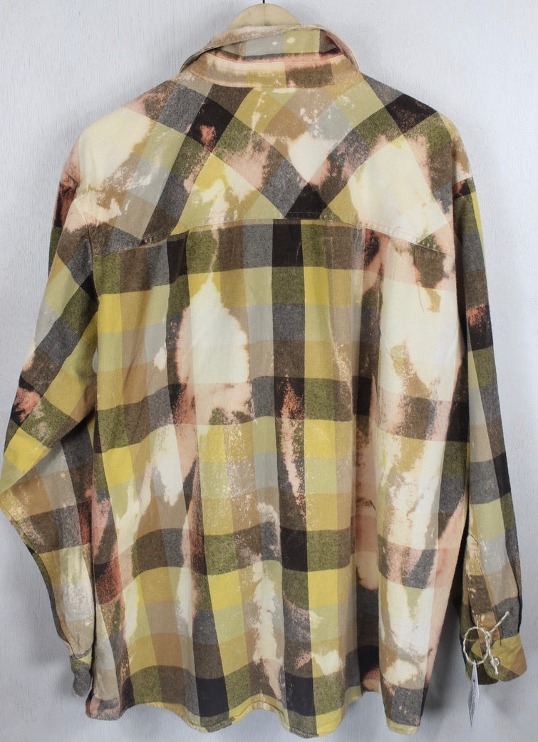 Vintage Western Cut Yellow, Brown and Rust Flannel Size XL