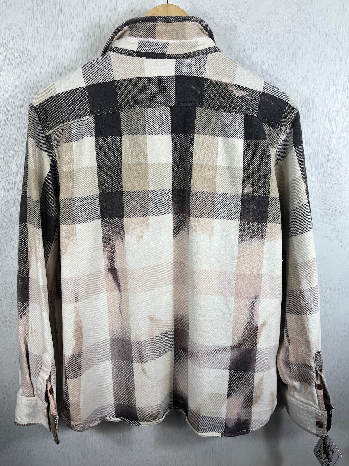 Vintage Grey, Taupe, White and Pale Pink Flannel Jacket Size Medium