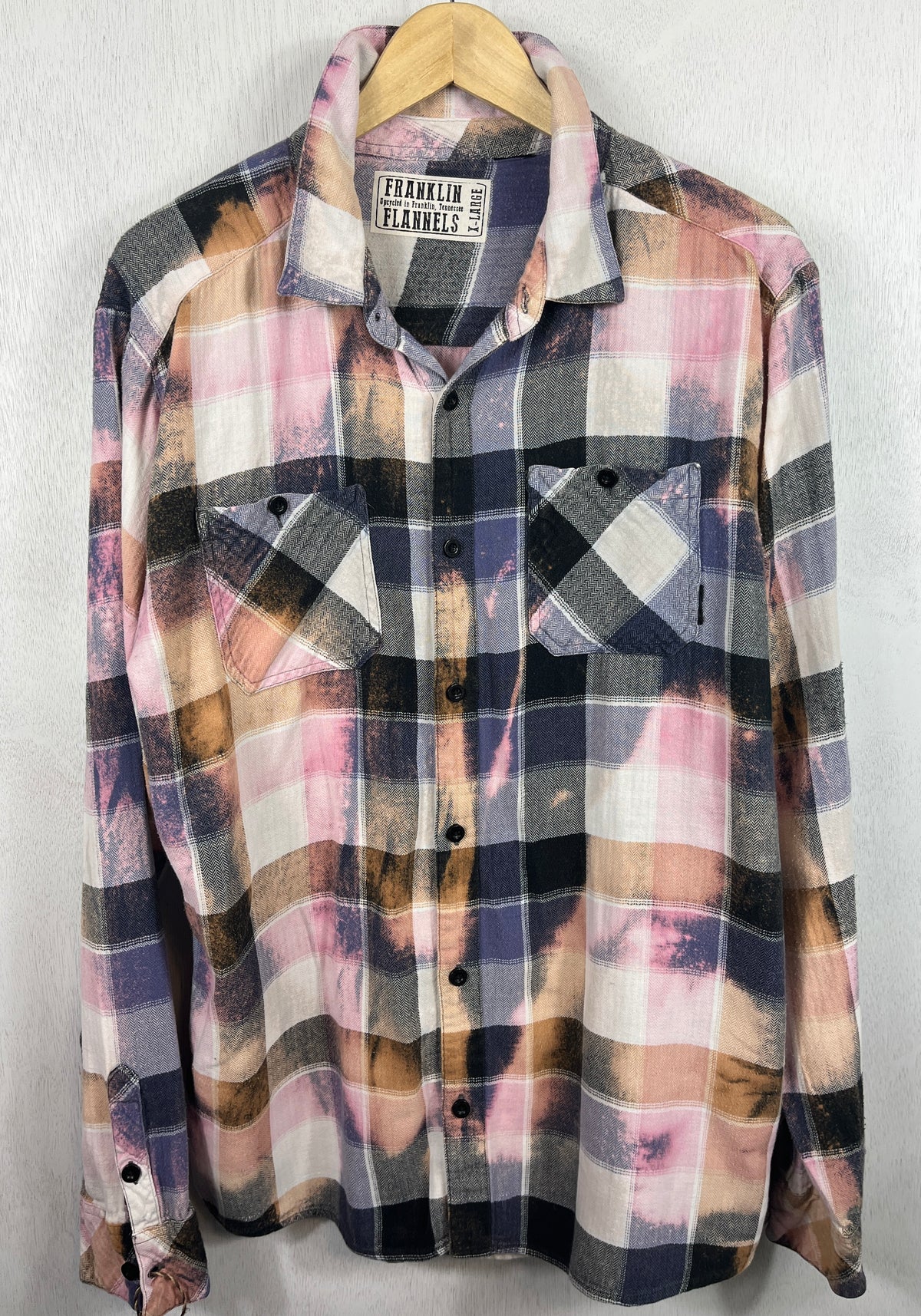 Vintage Purple, Pink, White and Black Flannel Size XL