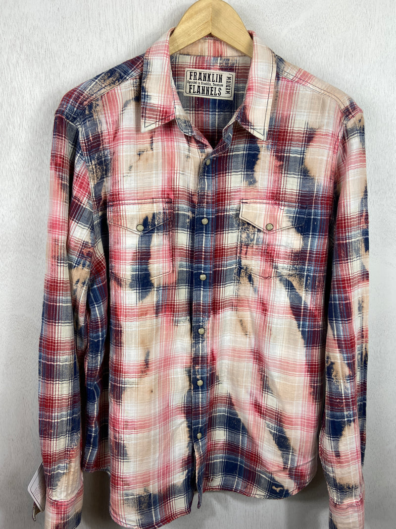Vintage Western Style Red, White and Blue Flannel Size Medium