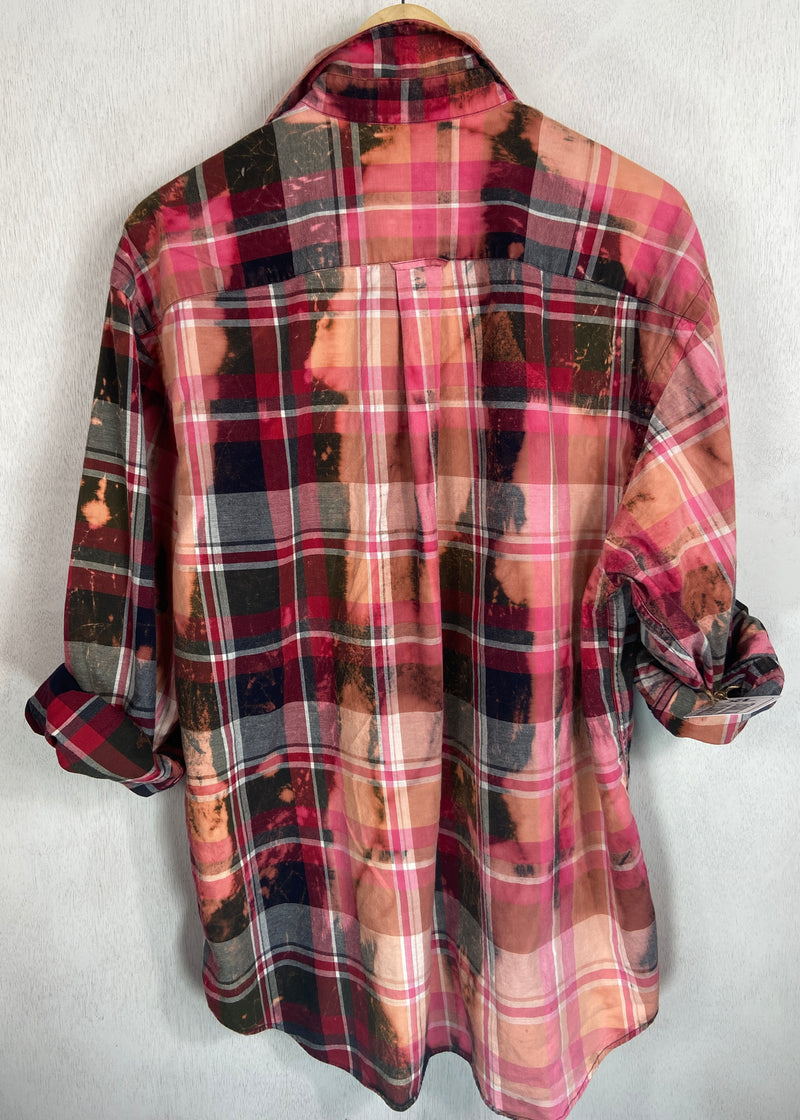 Vintage Pink, Peach and Red Lightweight Cotton Size XL