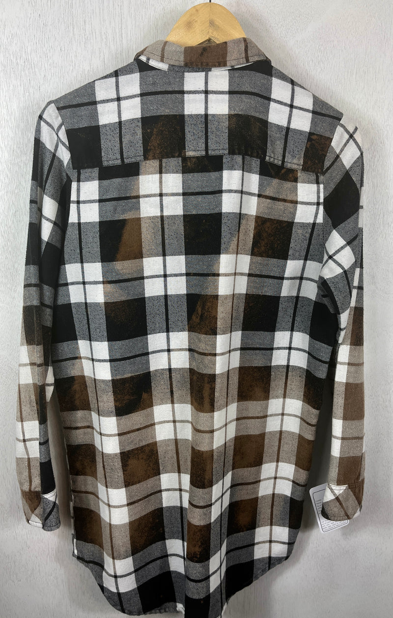 Vintage Black, White and Brown Flannel Size Small
