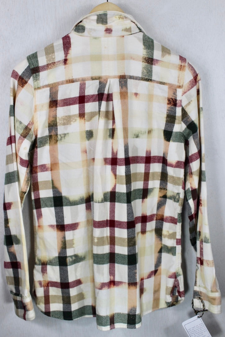 Vintage Light Yellow, Red and Army Green Flannel Size Small
