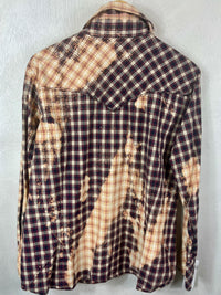 Vintage Western Style Burgundy, Gold and Navy Blue Lightweight Cotton Size Medium