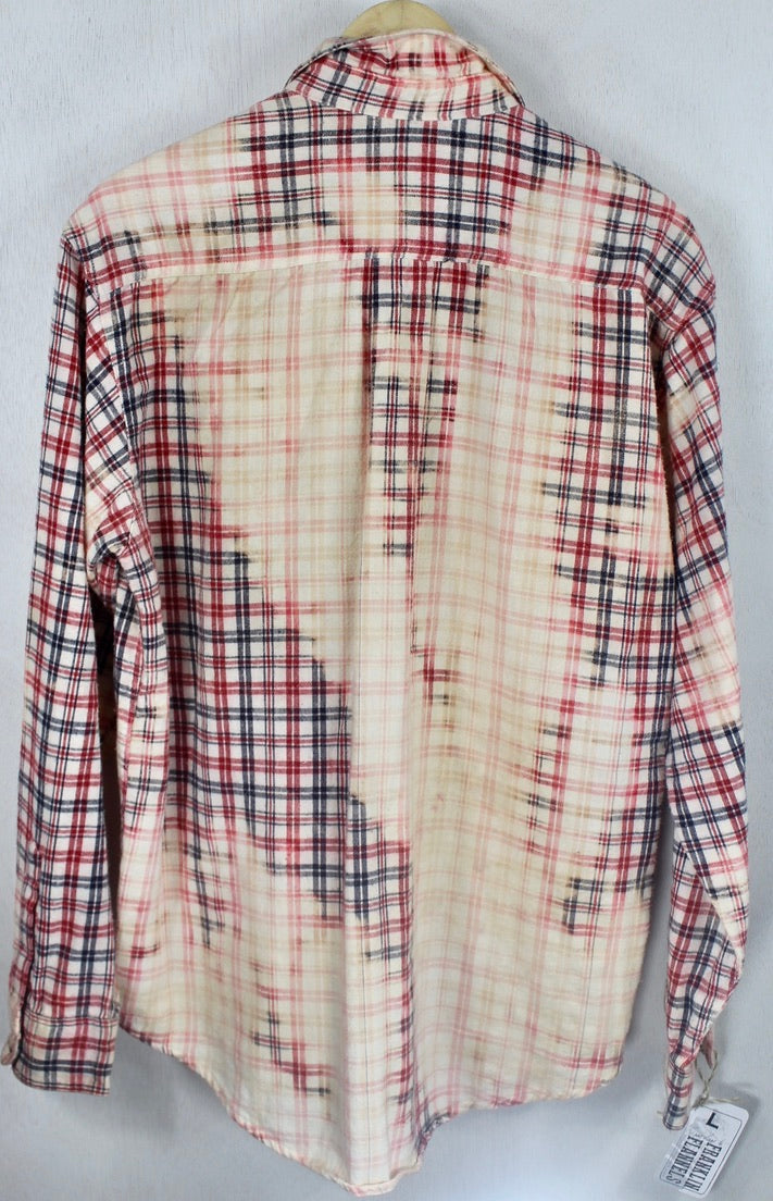 Vintage Red, Navy Blue and Cream Flannel